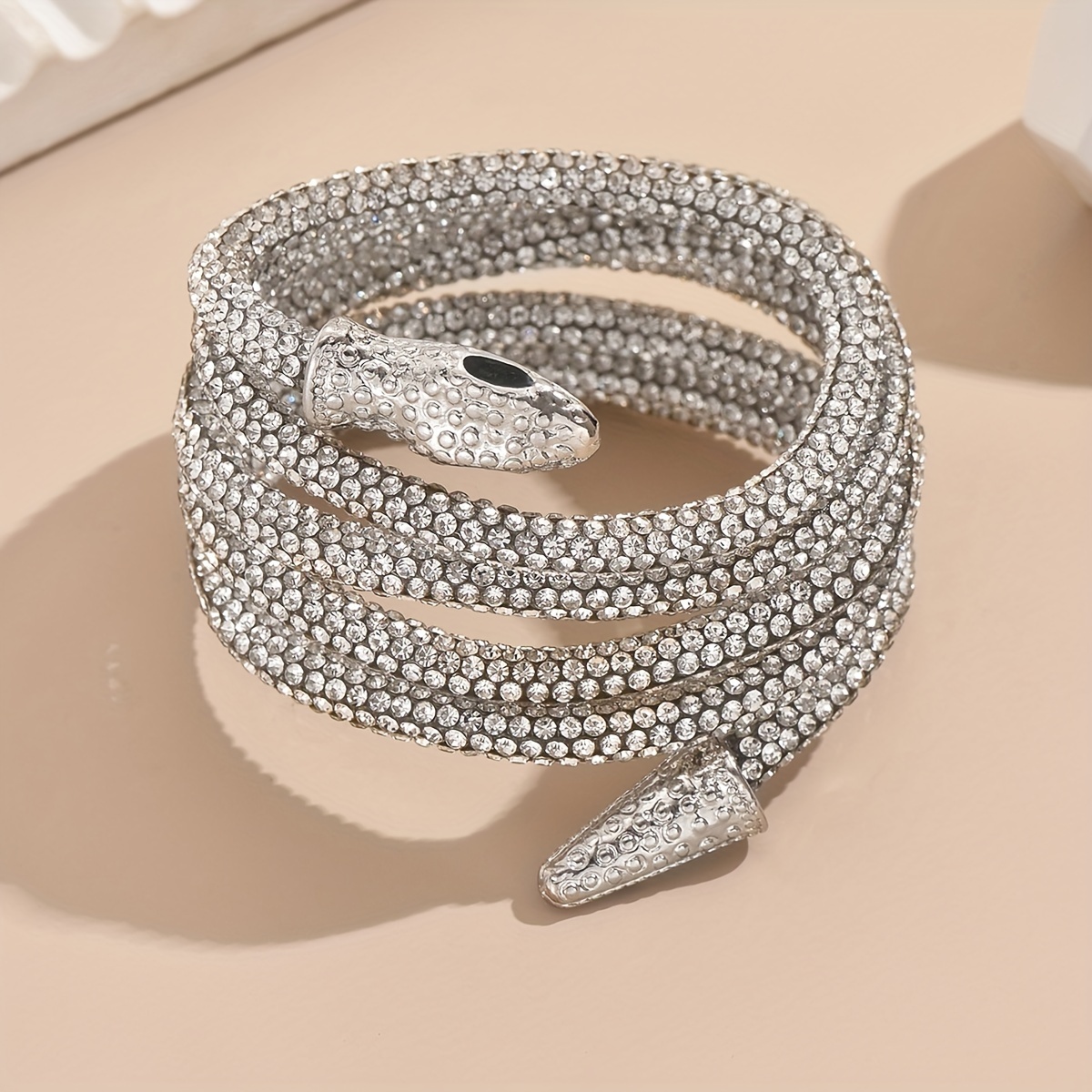 Stylish Rhinestone Simulated Snakelike Winding Arm Chain